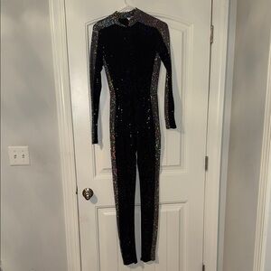 Elegant Black Sequin Jumpsuit